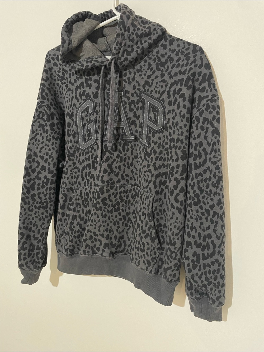 GAP Dark Gray Leopard Hoodie Sweatshirt